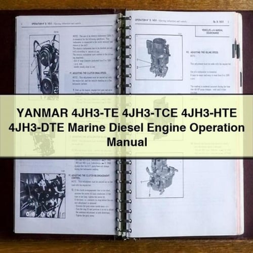 Manuel d'utilisation du moteur diesel marin YANMAR 4JH3-TE 4JH3-TCE 4JH3-HTE 4JH3-DTE