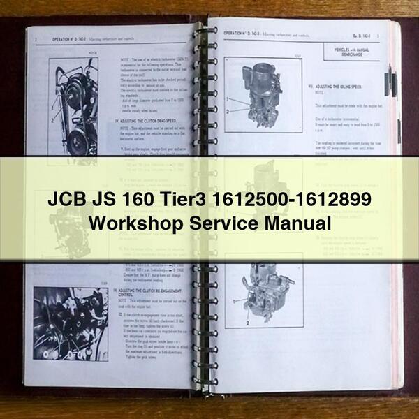 Manual de reparación y servicio del taller JCB JS 160 Tier3 1612500-1612899