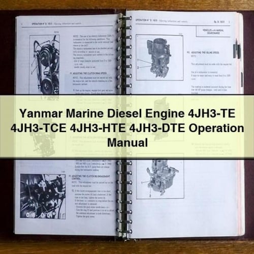 Manual de funcionamiento del motor diésel marino Yanmar 4JH3-TE 4JH3-TCE 4JH3-HTE 4JH3-DTE