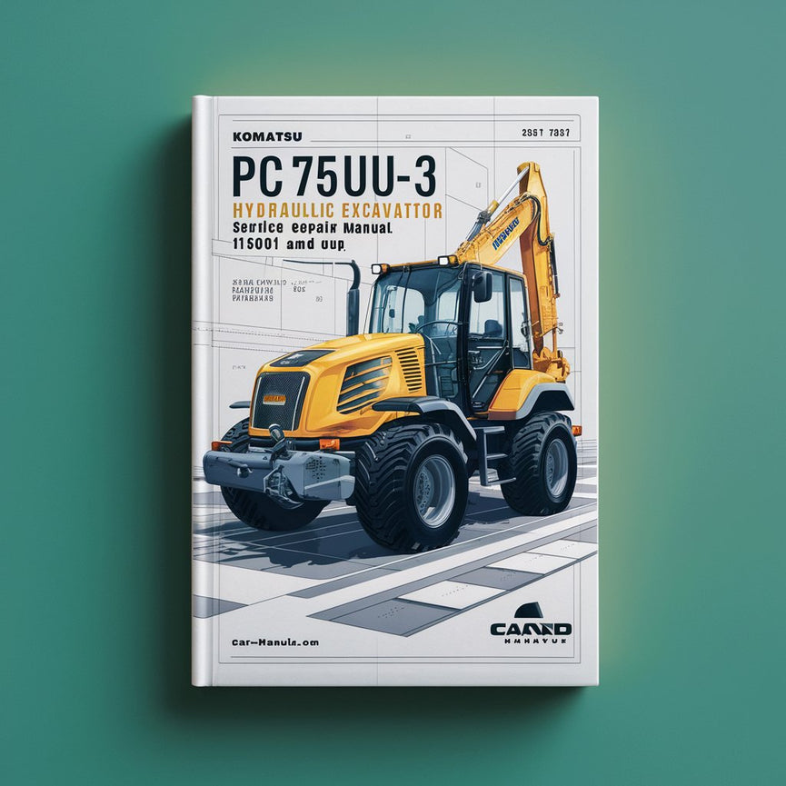 Manual de servicio y reparación de la excavadora hidráulica Komatsu PC75UU-3 (número de serie: 15001 y posteriores)