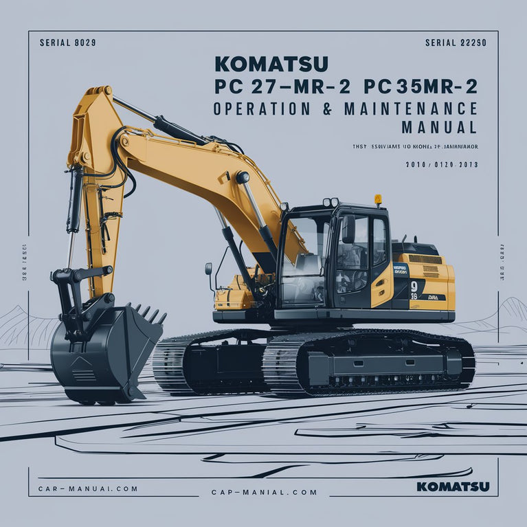 Manual de operación y mantenimiento de la excavadora hidráulica Komatsu PC27MR-2 PC35MR-2 (número de serie: 15001 y posteriores 6736 y posteriores)