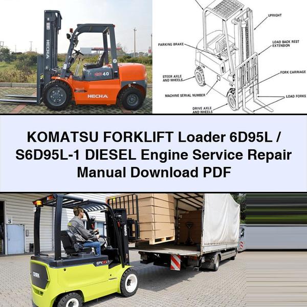 Manual de servicio y reparación del motor diésel de la carretilla elevadora Komatsu 6D95L / S6D95L-1