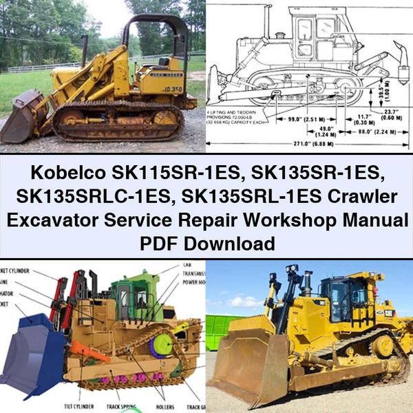 Manuel d'atelier de réparation et d'entretien de la pelle sur chenilles Kobelco SK115SR-1ES SK135SR-1ES SK135SRLC-1ES SK135SRL-1ES