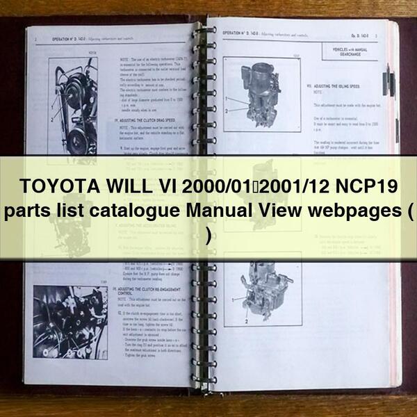 TOYOTA WILL VI 2000/01&#65374;2001/12 NCP19 parts list catalogue Manual View webpages (   )