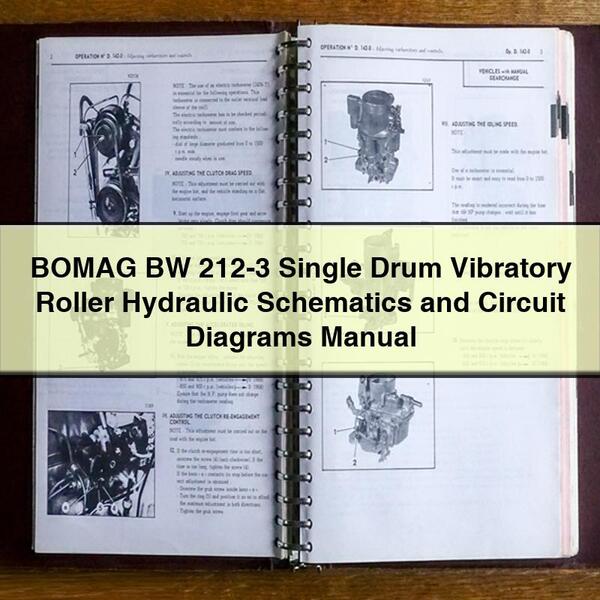 BOMAG BW 212-3 Single Drum Vibratory Roller Hydraulic Schematics and Circuit Diagrams Manual