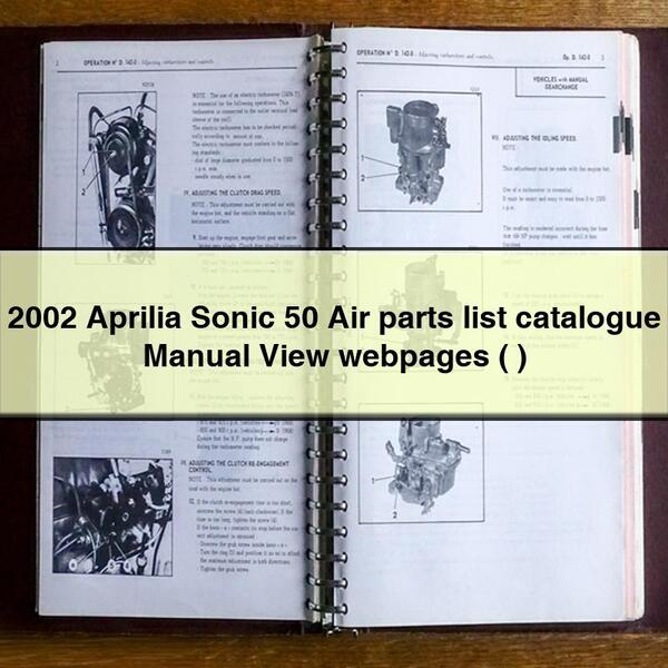 Catálogo de piezas de la Aprilia Sonic 50 Air 2002 Manual Ver páginas web ( )