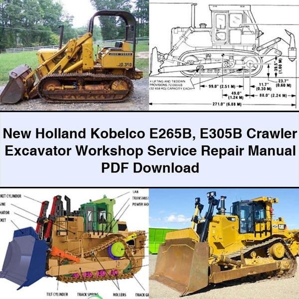 Manual de reparación y servicio del taller de excavadoras de cadenas New Holland Kobelco E265B E305B