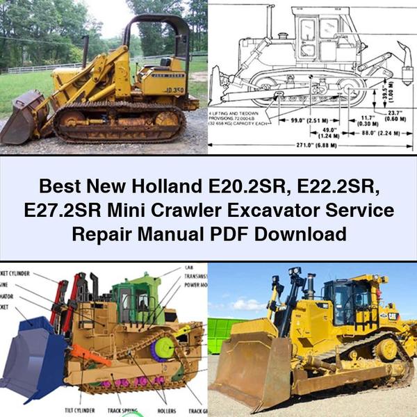 Best New Holland E20.2SR E22.2SR E27.2SR Mini Crawler Excavator Service Repair Manual