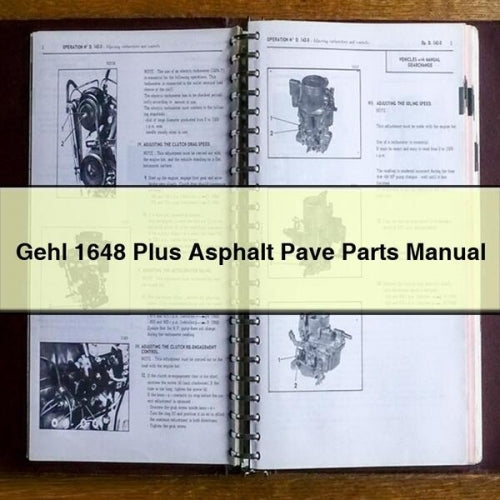 Gehl 1648 Plus Manuel des pièces de pavage d'asphalte