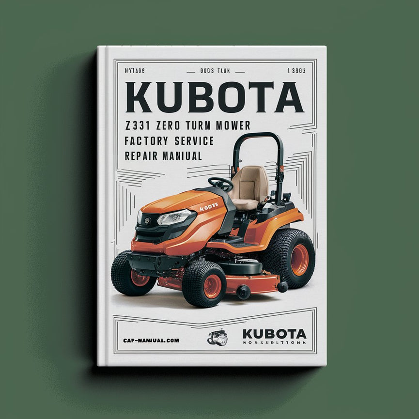 Manual de reparación y servicio de fábrica de la cortadora de césped de giro cero Kubota ZD331