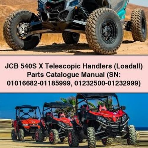 Catalogue de pièces détachées pour chariots télescopiques JCB 540S X (Loadall) (SN : 01016682-01185999 01232500-01232999) Téléchargement PDF