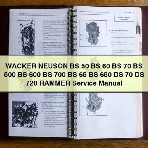 WACKER NEUSON BS 50 BS 60 BS 70 BS 500 BS 600 BS 700 BS 65 BS 650 DS 70 DS 720 RAMMER Service Manual