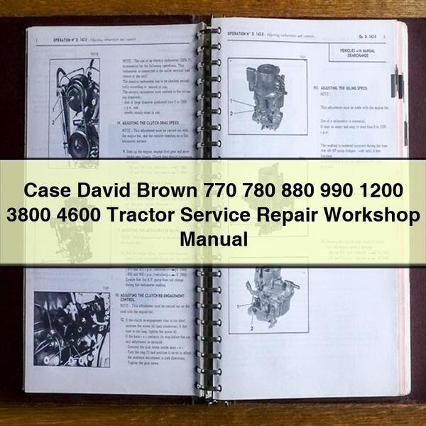 Manual de taller y servicio de reparación del tractor Case David Brown 770 780 880 990 1200 3800 4600