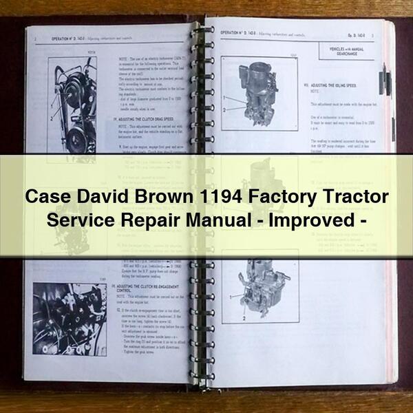 Manual de servicio y reparación del tractor Case David Brown 1194 Factory - Mejorado -