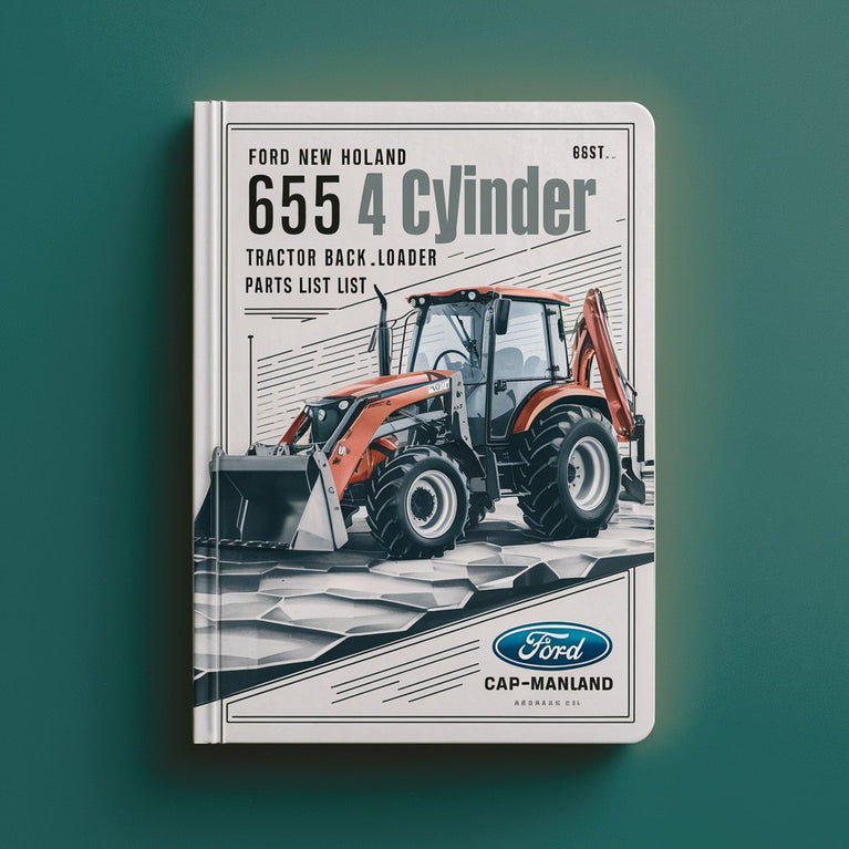 Manual de lista de piezas del tractor retroexcavadora cargadora de 4 CILINDROS Ford New Holland 655D.