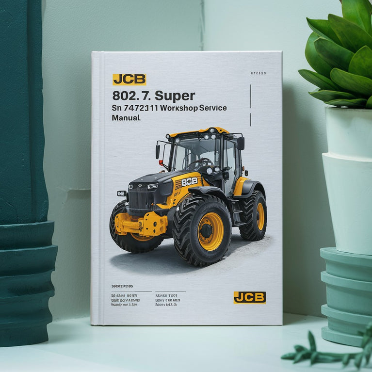 Manuel de réparation et d'entretien d'atelier JCB 802.7 Super SN 747211 et suivants